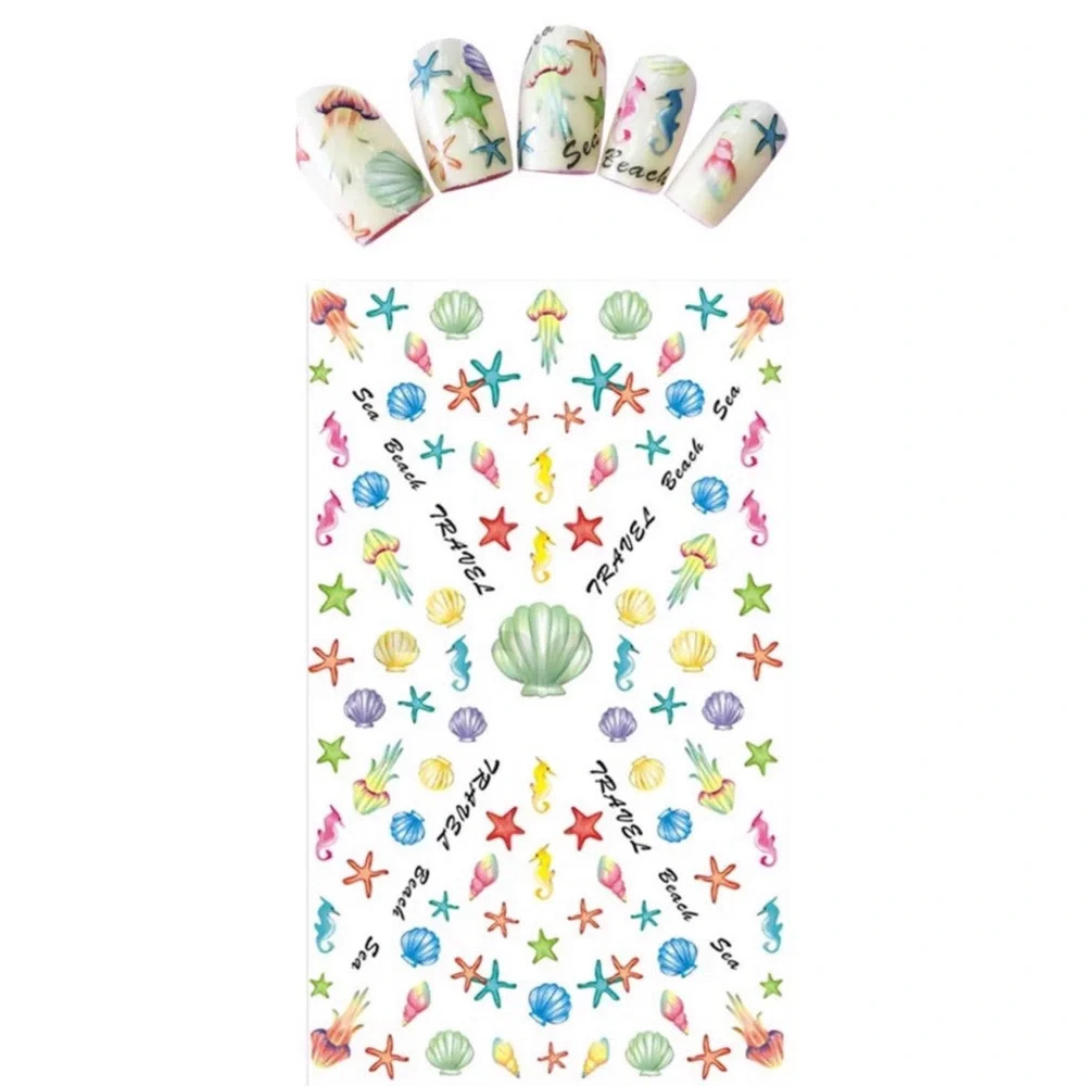 💌 BO/GO$6 🐚 Summer Shells Beach Nail Stickers Tropical